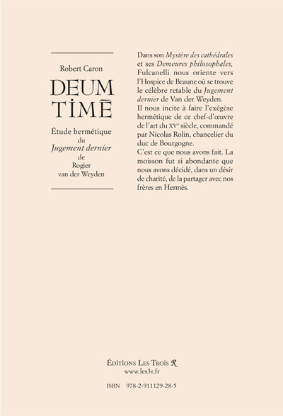Dos de couverture de l'ouvrage DEUM TIME de Robert Caron.