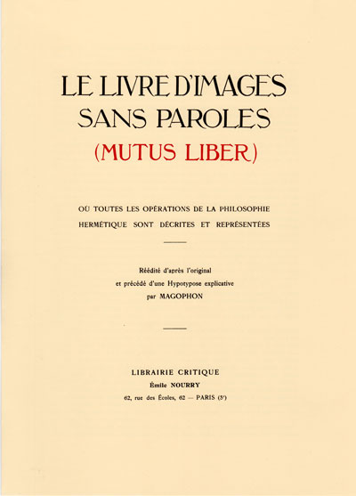 Page de titre du Livre d'Images Sans Paroles (Mutus Liber), réédité par Les Éditions Les Trois R