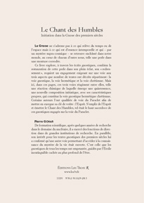 Plat de couverture du livre Le Chant des Humbles de Pierre Gohar.
