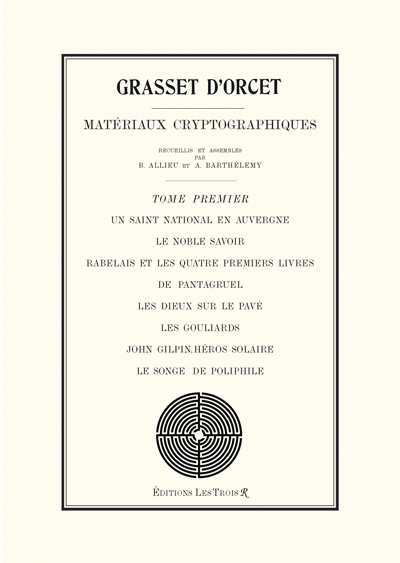 Couverture du tome premier des Matériaux Cryptographiques, troisième édition