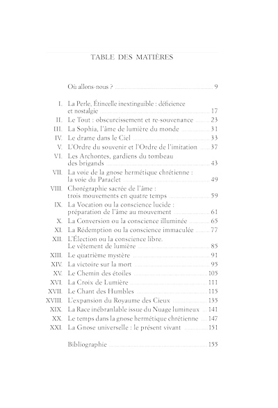 Table des matières du Chant des Humbles, de Pierre Gohar